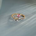Floral Fantasy Gold & Diamond Finger Ring,,hi-res view 1