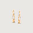 Soft Geometry Diamond Hoop Earrings,,hi-res view 3