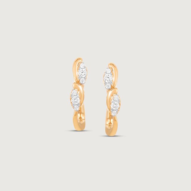 Soft Geometry Diamond Hoop Earrings,,hi-res image number null