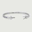 Bold Lattice Silver Bangle,,hi-res view 5
