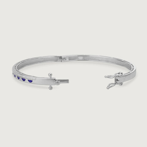 Bold Lattice Silver Bangle