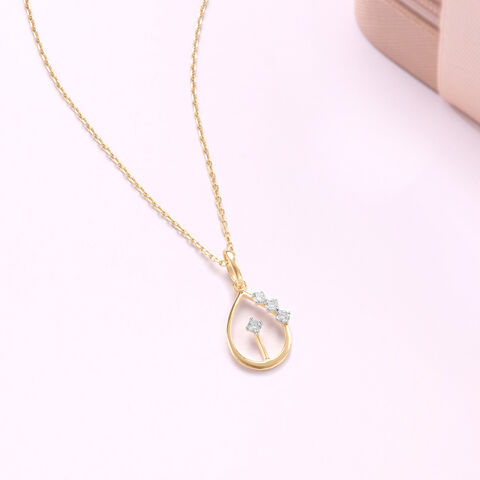 Gleaming Teardrop Diamond Pendant