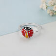 Whimsical Ladybug Silver Ring,,hi-res view 1