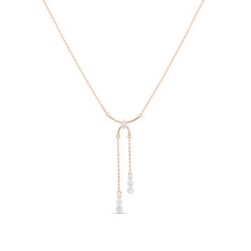 14 KT Rose Gold Lovely Diamond Necklace