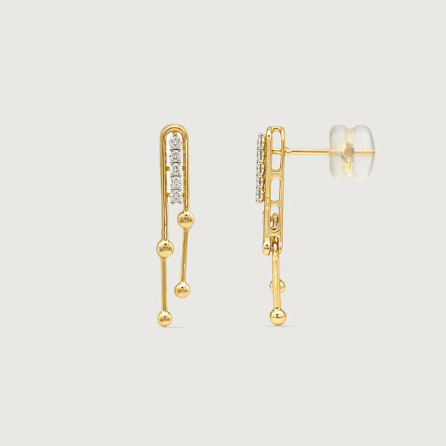 Playful Linear Diamond Drop Earrings,,hi-res image number null