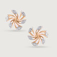 Dainty Swirl Gold & Diamond Stud Earrings,,hi-res view 3