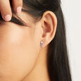 Exquisite Elegant Silver Stud Earrings,,hi-res view 2