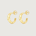 Sculpted Flow Gold Hoop Earrings,,hi-res view 5