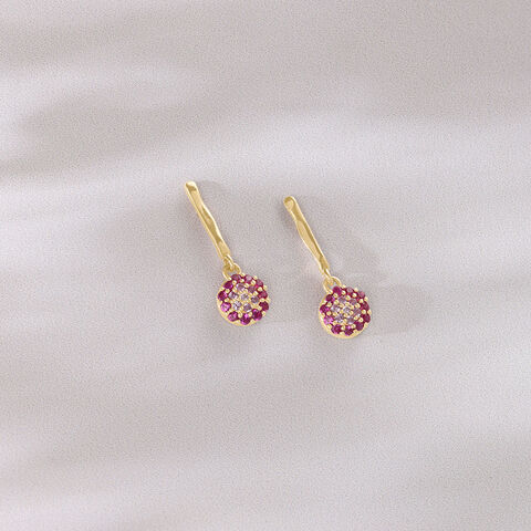 Berry Bling Zirconia Drop Earrings
