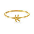 Letter K 14KT Yellow Gold Initial Ring,,hi-res view 2