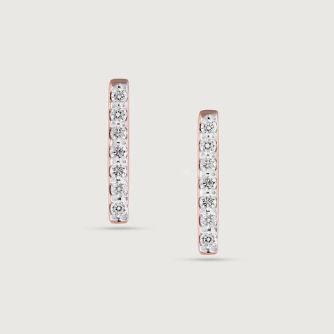 Gleaming Elegance Gold & Diamond Hoop Earrings