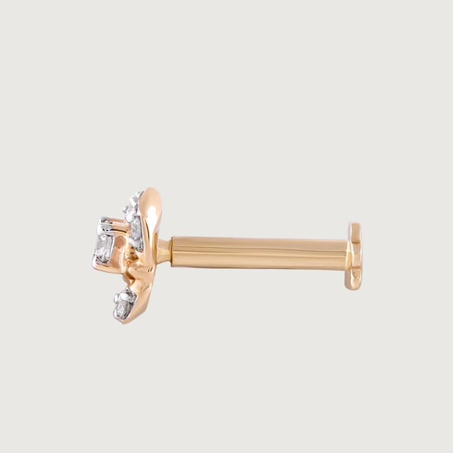 Glow Petite Gold and Diamond Nose Pin,,hi-res image number null