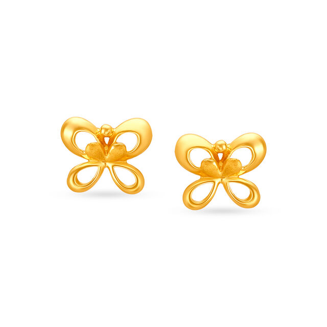 Daily Wear Baby Girl Earrings Gold Design Gorgeously Detailed And