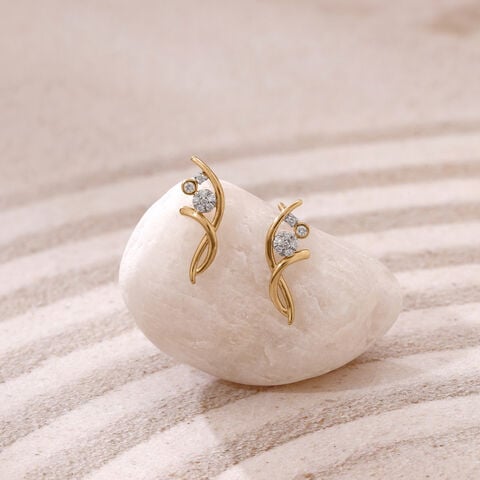 Flowing Grace Diamond Stud Earrings