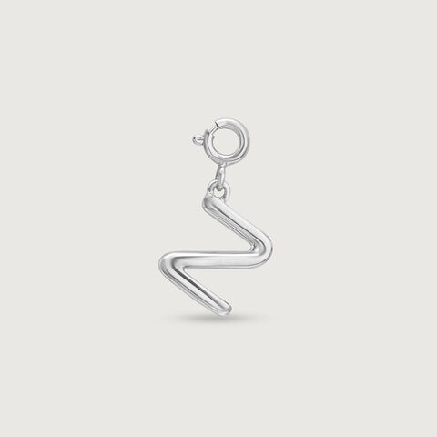 Contemporary Initial Z Silver Charm