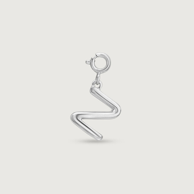 Contemporary Initial Z Silver Charm,,hi-res image number null
