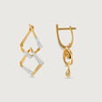 Geometric Glam Gold & Diamond Hoop Earrings,,hi-res view 4