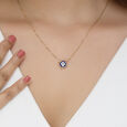 Luminous Luck Evil Eye Gold Pendant with Chain,,hi-res view 2