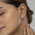 Sparkling Elegance Gold & Diamond Hoop Earrings,,hi-res view 2