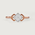 Square Shimmery Gold & Diamond Finger Ring,,hi-res view 3