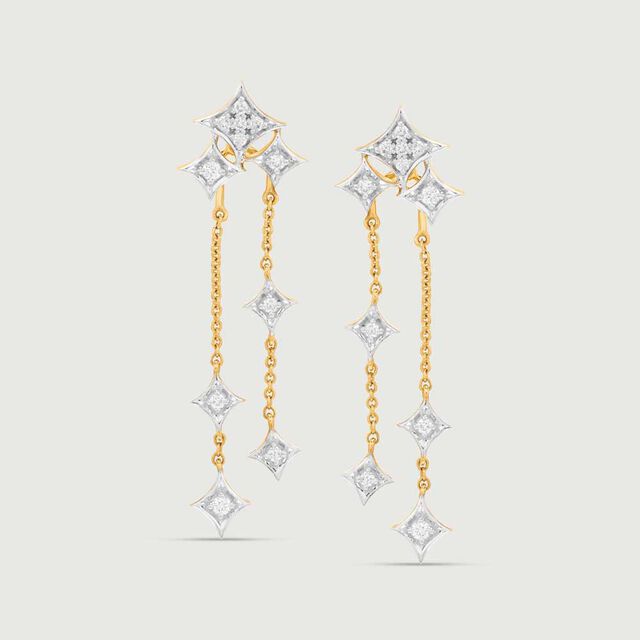 Starlit Cascade Diamond Drop Earrings,,hi-res image number null