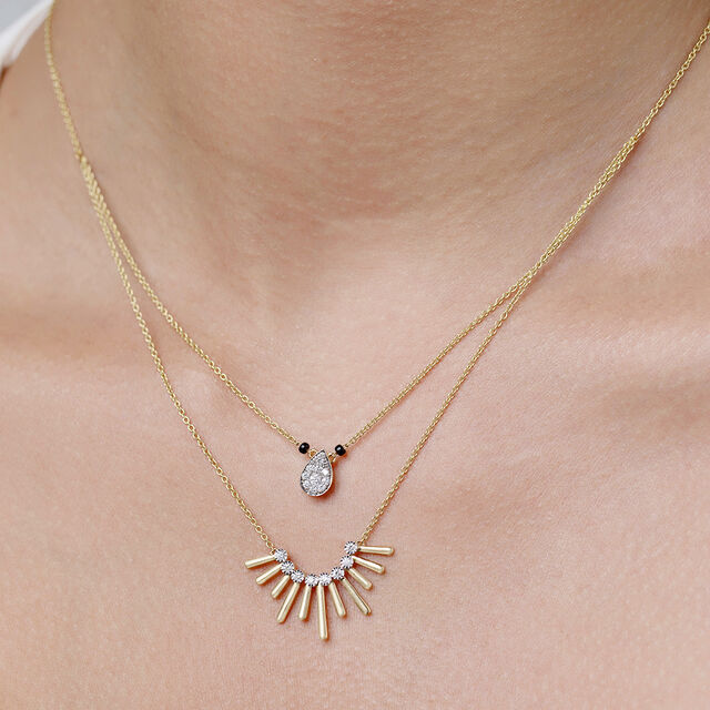 Celestial Gleam Gold and Diamond Mangalsutra,,hi-res image number null