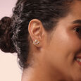 Dazzling Whirls 14 Kt Gold & Diamond Stud Earrings,,hi-res view 2