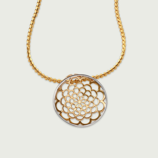 Minimalist Yellow and White Gold Pendant,,hi-res image number null