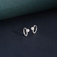 Scallop Glow Silver Hoop Earrings,,hi-res view 1