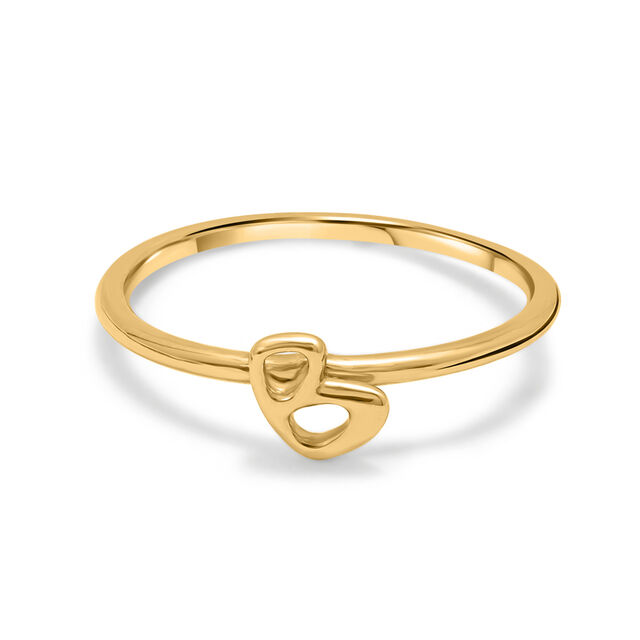 Letter B 14KT Yellow Gold Initial Ring,,hi-res view 4