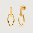 Heptagonal Elegance 18KT Drop Earrings,,hi-res view 5