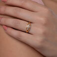 Dazzling Blend Gold & Diamond Finger Ring,,hi-res view 2