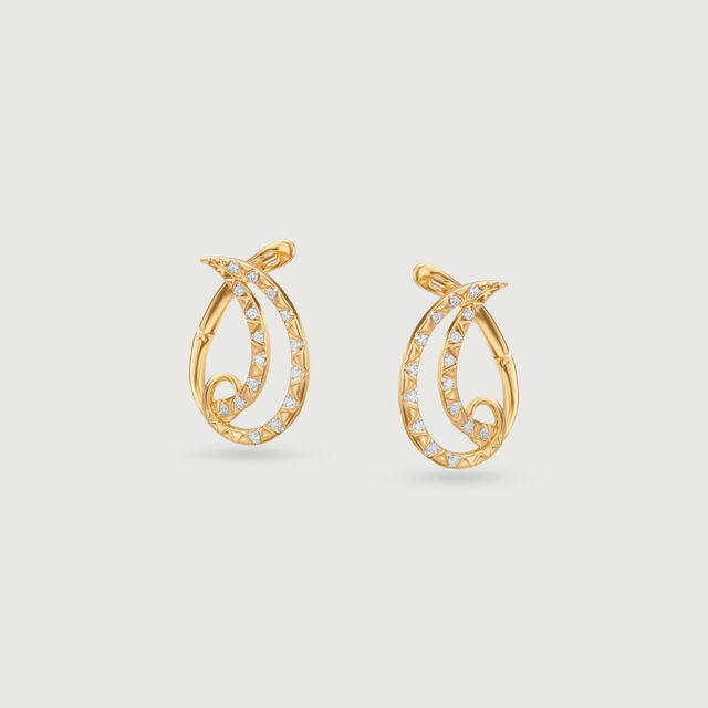 Sunflare Orbit Diamond Hoop Earrings,,hi-res image number null