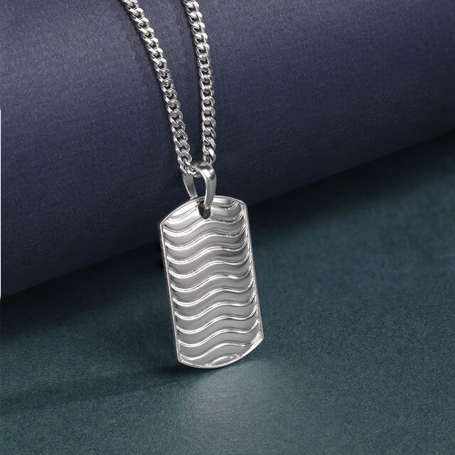 Wave Ridge Silver Necklace,,hi-res image number null