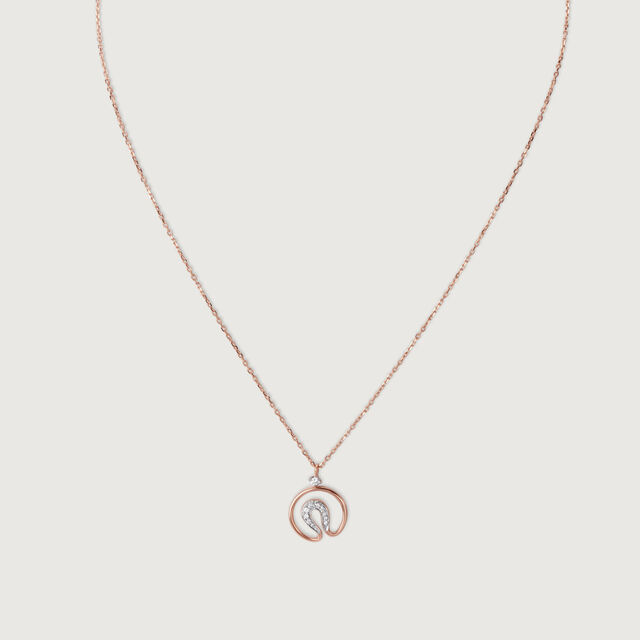 Twirl Charm 14KT Gold & Diamond Pendant with Chain,,hi-res image number null