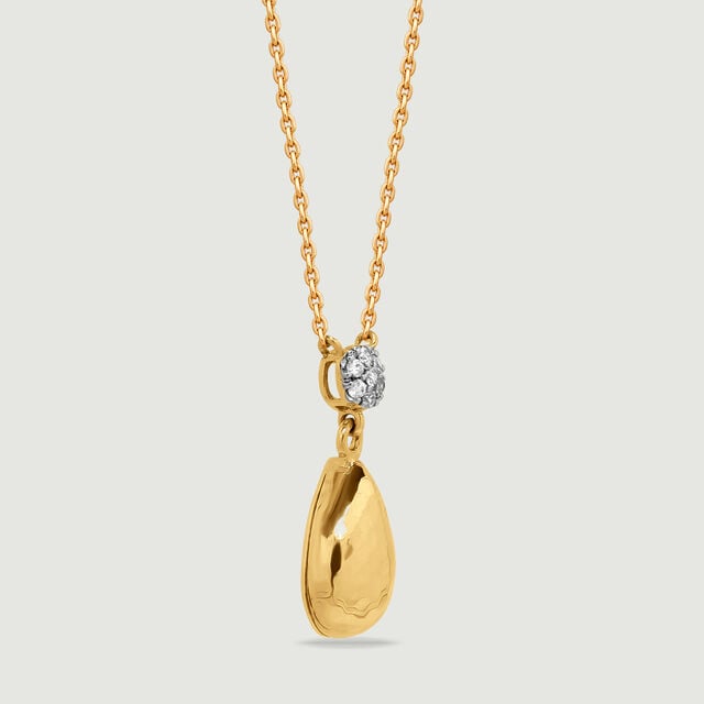 Luminous Textured Diamond Drop Necklace,,hi-res image number null
