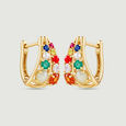 Vibrant Parallel Gold Hoop Earrings,,hi-res view 5
