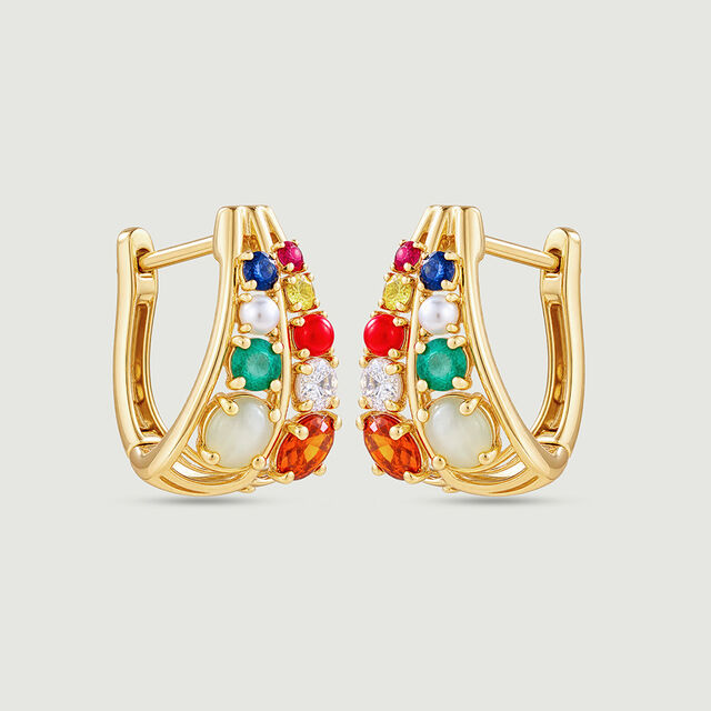 Vibrant Parallel Gold Hoop Earrings,,hi-res image number null