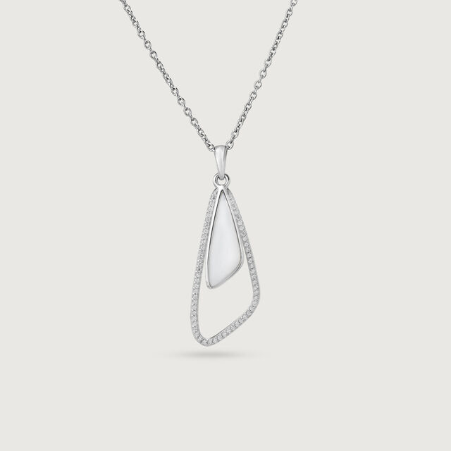 Mother of Pearl Abstract Silver Pendant,,hi-res image number null