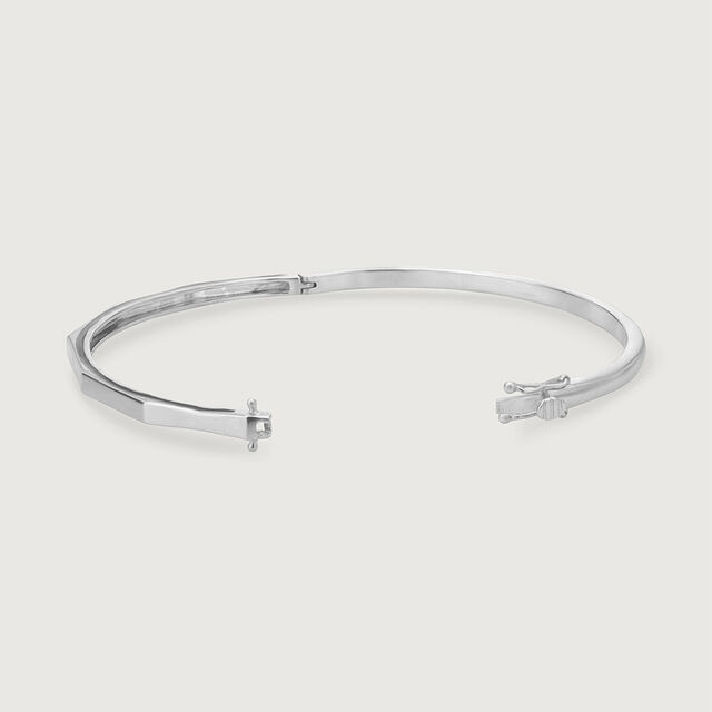 Minimal Gleam Silver Bangle,,hi-res image number null