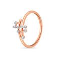 14KT Rose Gold Linear Glam Diamond Finger Ring,,hi-res view 2