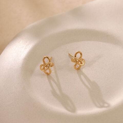 Infinite Flow Gold Stud Earrings