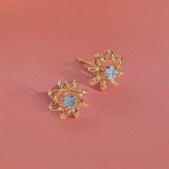 Serene Petal Diamond Stud Earrings,,hi-res image number null