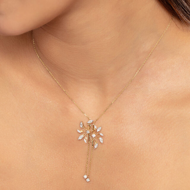Radiant Blossom Gold & Diamond Necklace,,hi-res image number null