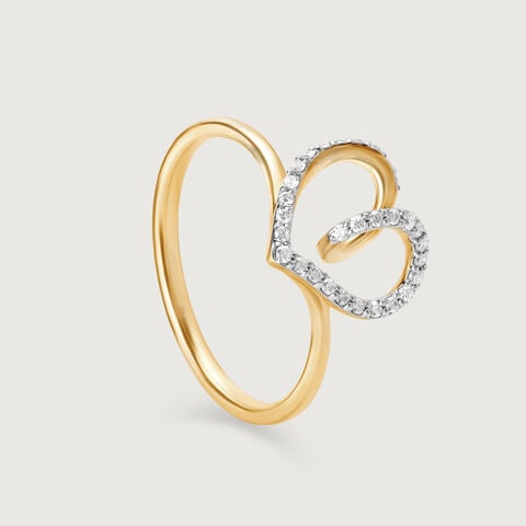Heartfelt Sparkle 14KT Gold & Diamond Ring