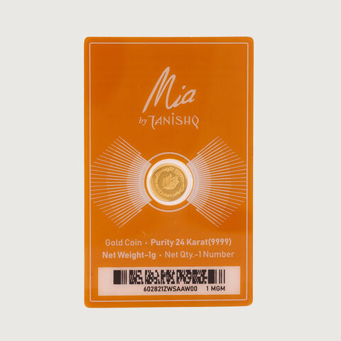 1 gm 24 Karat Mango Leaf Gold Coin (9999 Purity)
