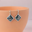 Mystic Mosaic Silver Hoop Earrings,,hi-res view 1