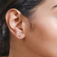 14 KT Yellow Gold Chic Style Diamond Stud Earrings,,hi-res view 3