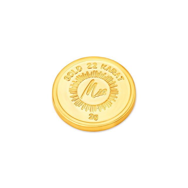 2 GM 22 Karat Stunning Lotus Gold  Coin,,hi-res image number null