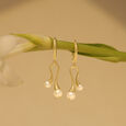 Dancing Drizzle Pearl Hoop Earrings,,hi-res view 1
